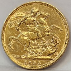 AUSTRALIA 1893 . ONE 1 SOVEREIGN . MELBOURNE . GOLD